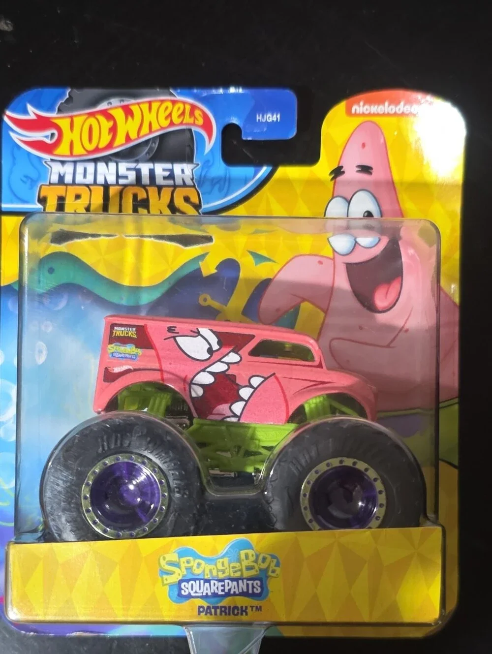 Hot Wheels Monster Trucks SpongeBob Patrick Pink Monster Truck Toy